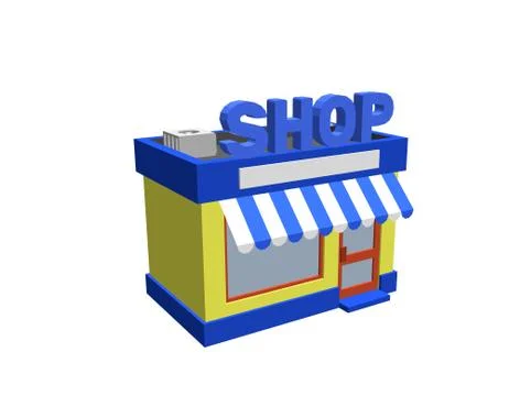 Store building. Isolated on white background. 3d Vector illustration. 스톡 일러스트