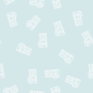 Store building line seamless pattern 스톡 일러스트