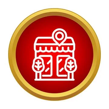 Store building location icon marking shop business Ilustración de archivo
