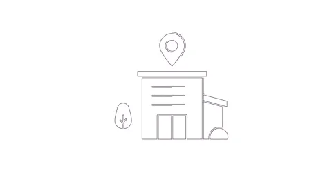 Store Building Location Pin Icon Animation White 動画素材 339642296