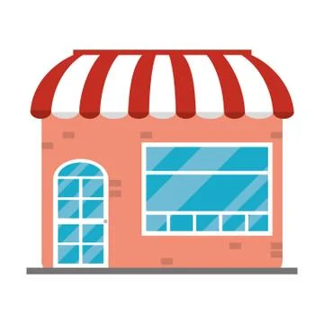 Store building with parasol Illustrazione stock