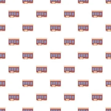 Store building pattern repeating an urban shop facade Stock Illustration