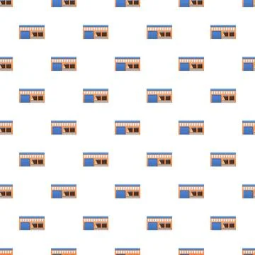 Store building pattern representing retail business and commerce Ilustración de archivo