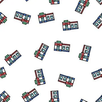 Store building vector seamless pattern Stockillustratie