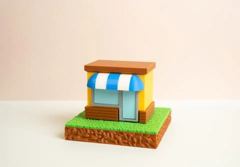 A store built on a plot of land. Land lease and tax payments. Commercial prop Stock Photos