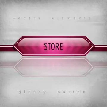 Store Button - Modern plastic buttons with sharp corners. Stock Illustration