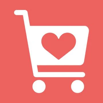 Store cart icon with shape of the heart Stock Illustration