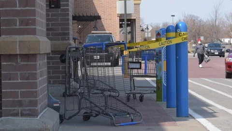 Store caution tape 1 Stock Footage 127939785