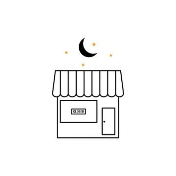 Store closed vector design template illustration Stock Illustration