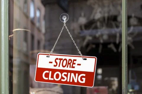 Store closing sign Stock Photos