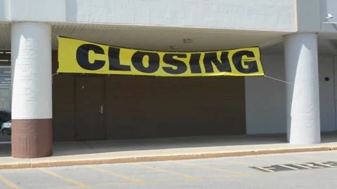 Store Closing Signage Stock Footage 133013090