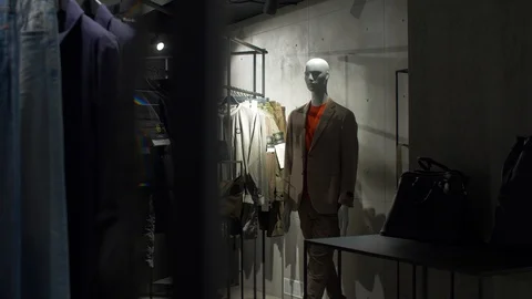 In the store on clothes hangers Stock-Footage 122523535