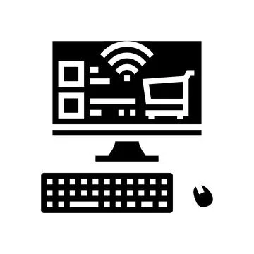 Store contactless glyph icon vector illustration Stock Illustration