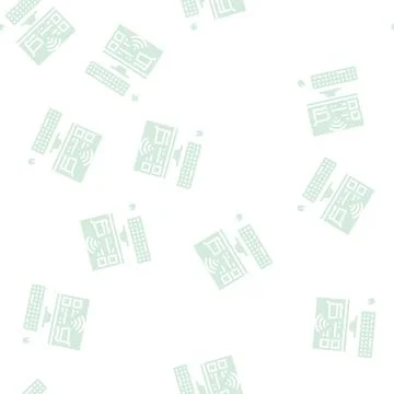 Store contactless glyph seamless pattern Illustrazione stock
