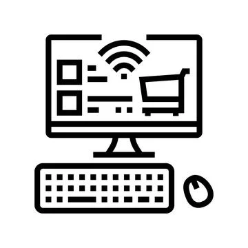 Store contactless line icon vector illustration Stock Illustration