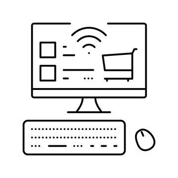 Store contactless line icon vector illustration Stock Illustration