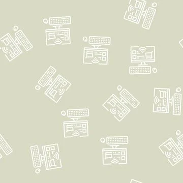 Store contactless line seamless pattern 库存插图