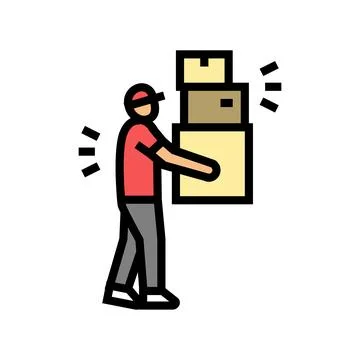 Store courier color icon vector illustration 库存插图