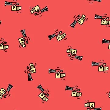 Store courier vector seamless pattern Stock Illustration