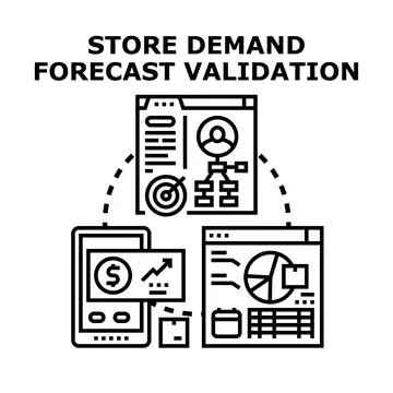 Store demand forecast validation with data analysis Stock Illustration