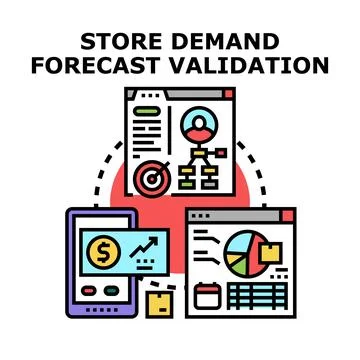 Store demand forecast validation with data analysis Stock Illustration