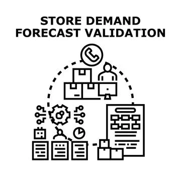 Store demand forecast validation process planning concept Stock Illustration