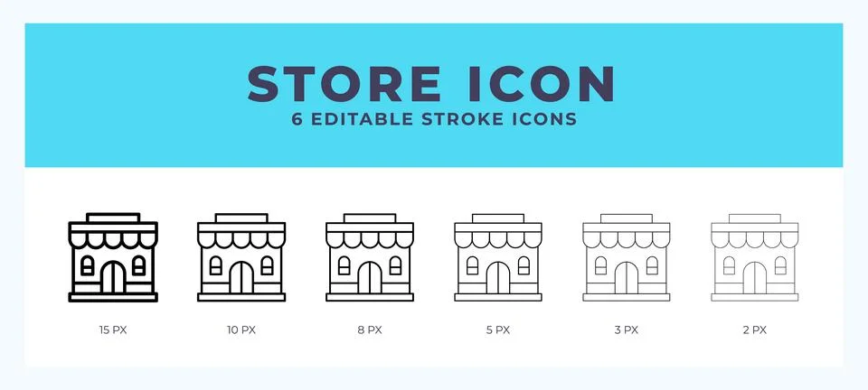 Store editable line icon. Vector illustration with different stroke. Stock Illustration