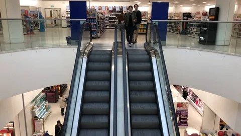 Store Escalators Stock Footage 125156731