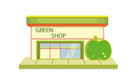 Store facade flat illustration. Stock Illustration