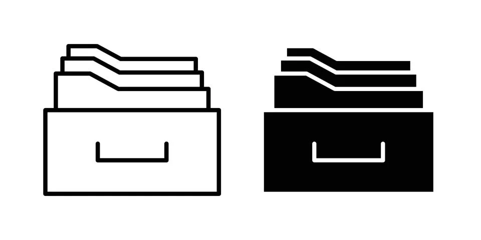 Store files icon thin line and clipart style vector set Illustration