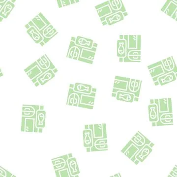 Store fish glyph vector seamless pattern Illustrazione stock