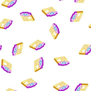 Store fish isometric icon seamless pattern Stockillustratie