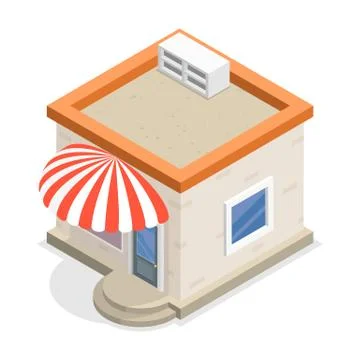 Store flat isometric vector illustration. Stock Illustration