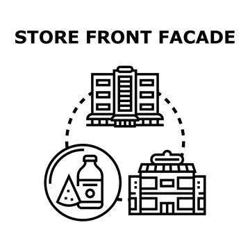 Store front facade concept for modern retail business Ilustración de archivo