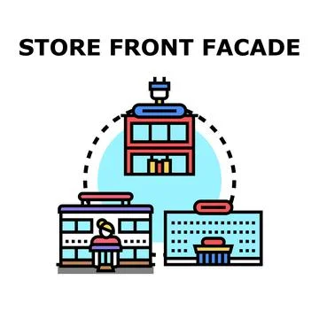 Store front facade concept vector illustration Ilustración de archivo