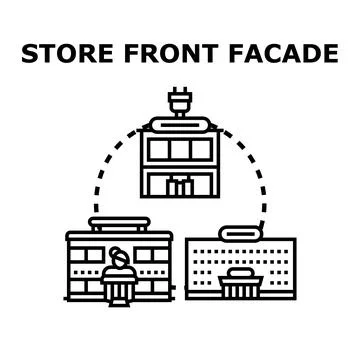 Store front facade concept vector illustration Ilustración de archivo