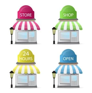 Store Front Icons Stock Illustration