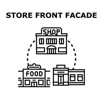 Store fronts facade and commercial architecture concept Stock Illustration
