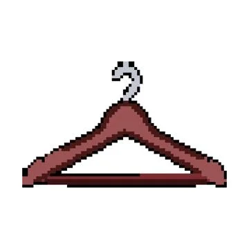 Store hanger clothes pixel art vector illustration Stock Illustration