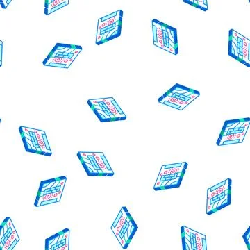 Store heatmap isometric icon seamless pattern sign 스톡 일러스트