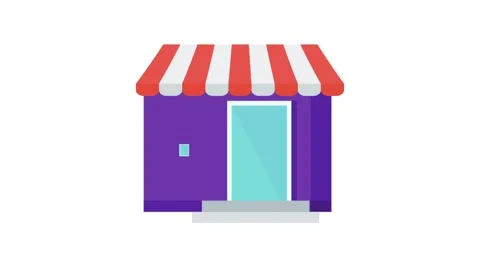 Store icon animation. Building on white background with alpha channel. Stock Footage 128097100