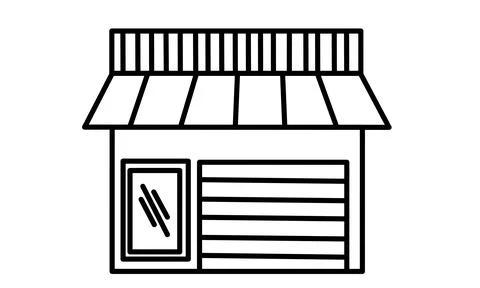 Store icon black Illustrazione stock