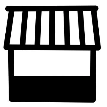 Store icon black on white Stock Illustration