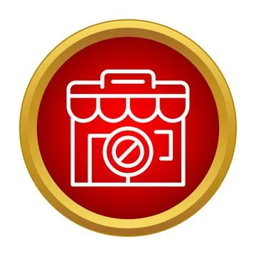 Store icon with closed sign indicating business shutdown Stock Illustration