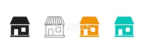 Store Icon collection Illustrazione stock