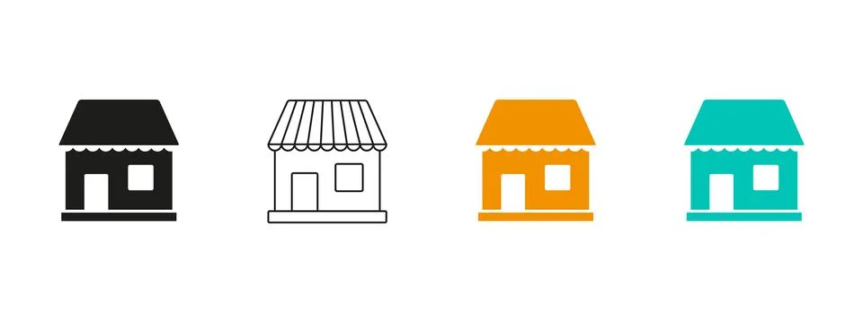 Store Icon collection Illustrazione stock