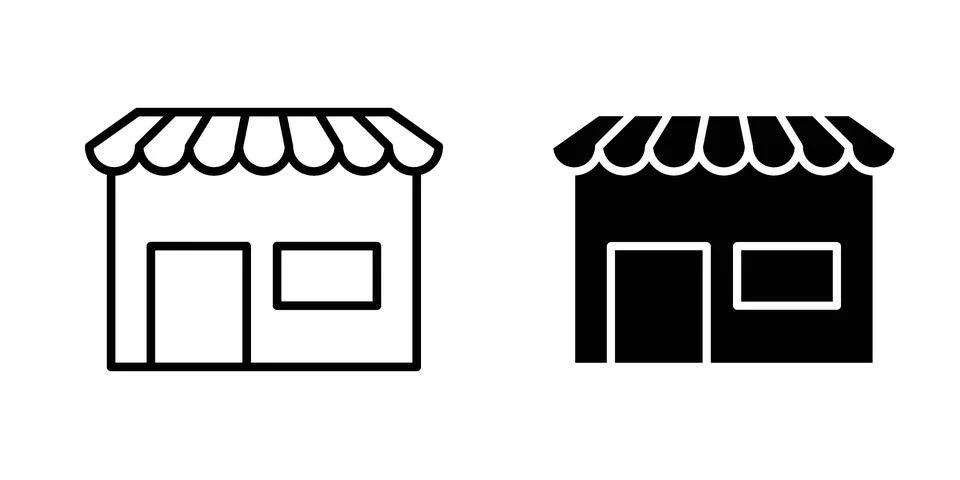 Store icon for design projects and web UI Stock Illustration
