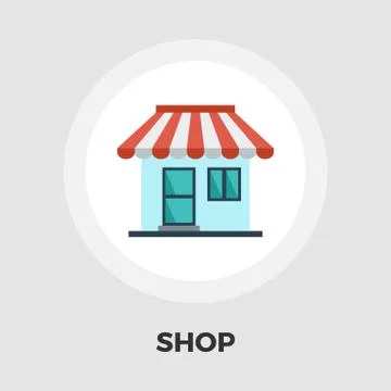 Store icon flat Stock Illustration