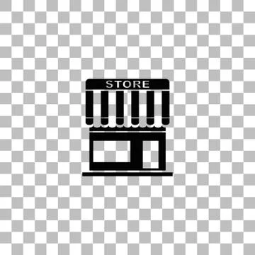 Store icon flat Stock Illustration