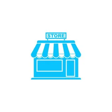 Store icon flat Stock Illustration